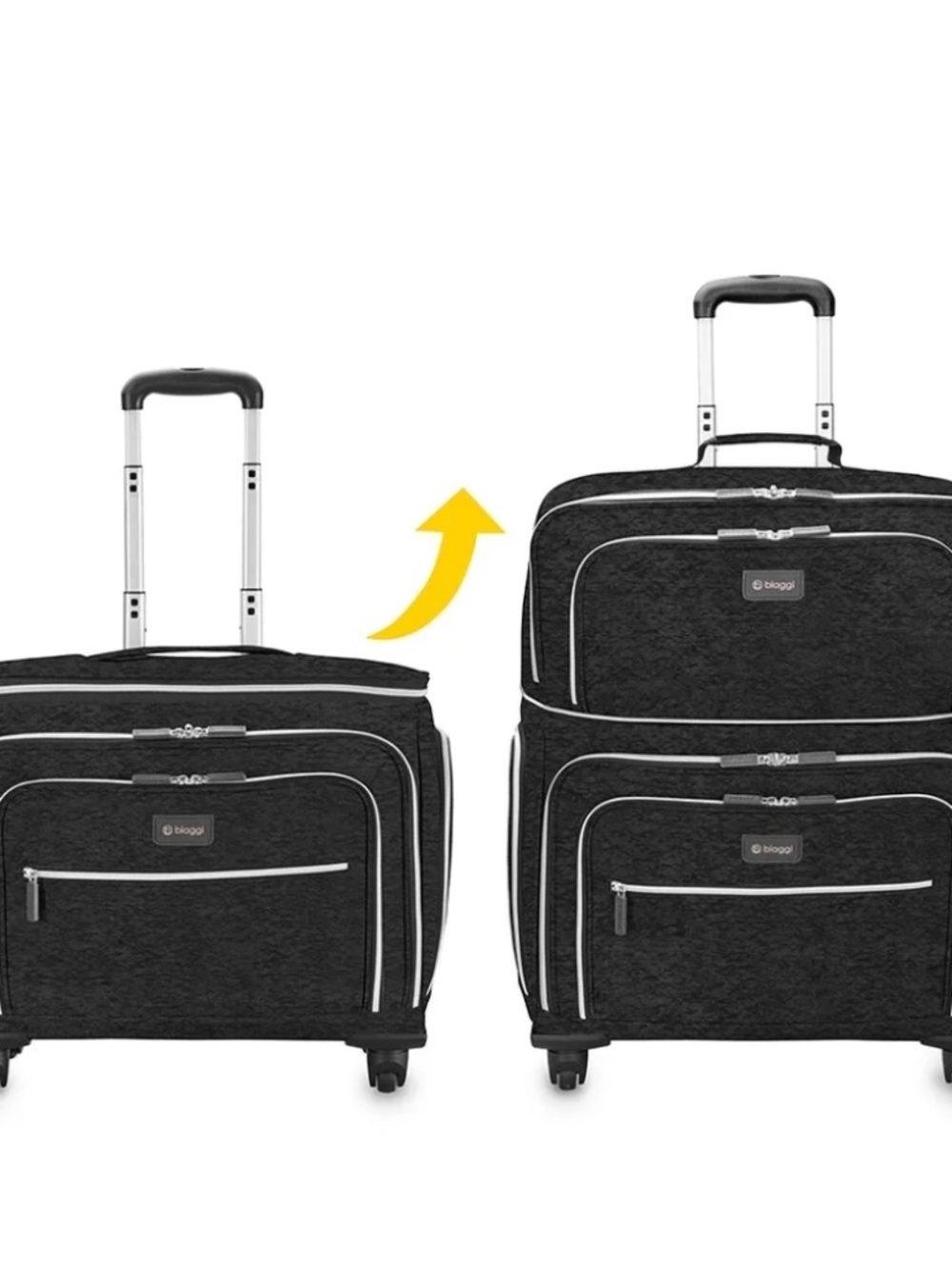 EUC Biaggi Lift Off! Expandable Carry-On to Check-In Rolling Luggage Black